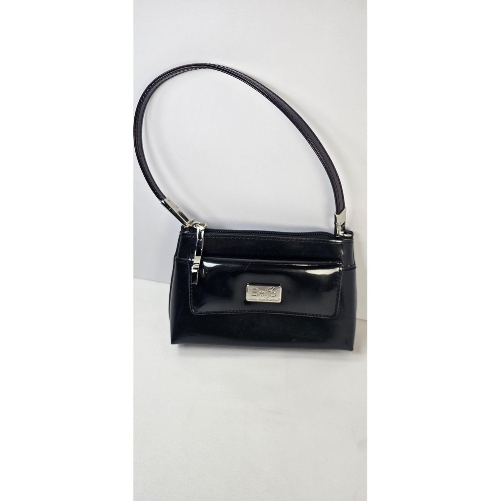 BEIJO‎ small black patent handbag 6.5"x 4"